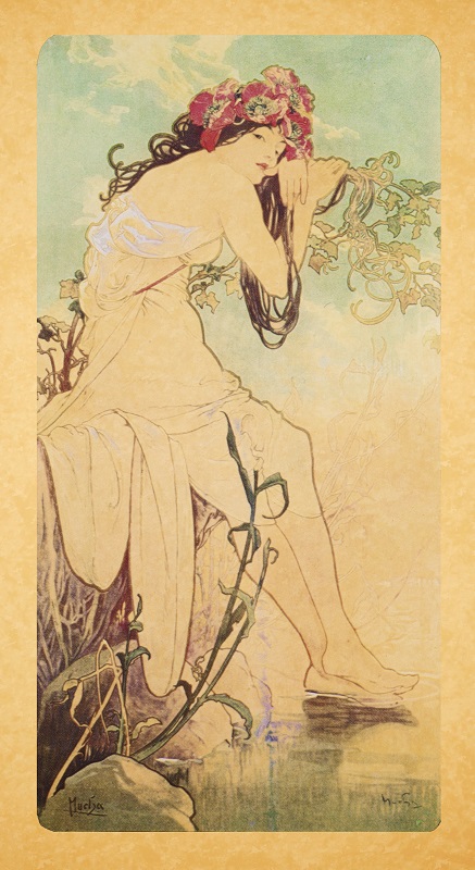 Альфонс Муха - Лето (Картина из сусального золота)